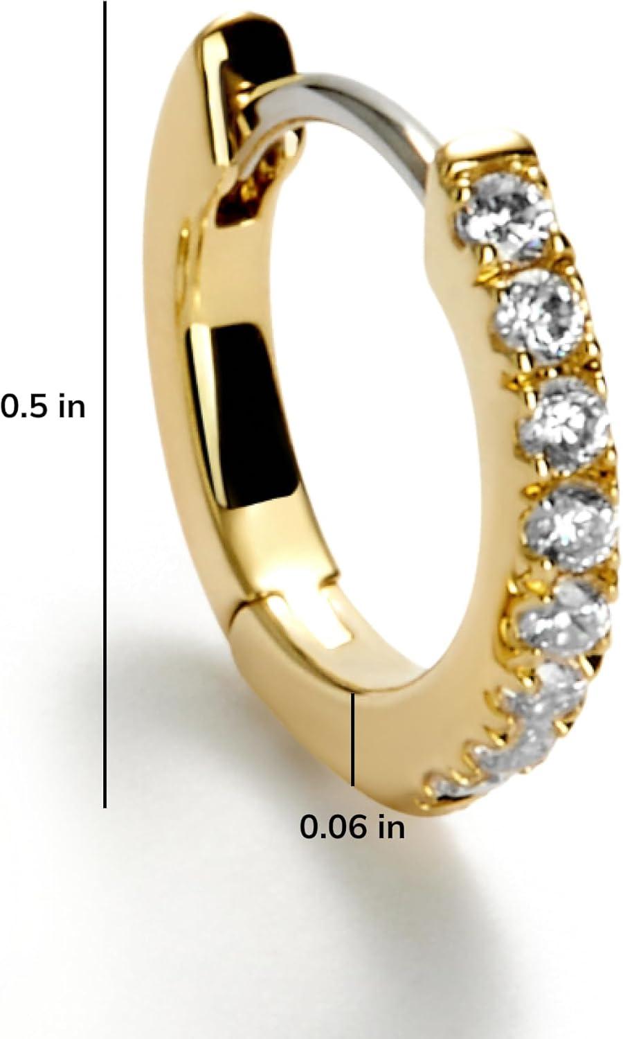 imageAna Luisa Trendy Huggie Hoop Earrings for Women 14K Gold Plated or Sterling Silver Hoop Earrings Small Dainty Hypoallergenic WaterResistant TarnishFree Hoops Jewelry Perfect for StackingGold Pave