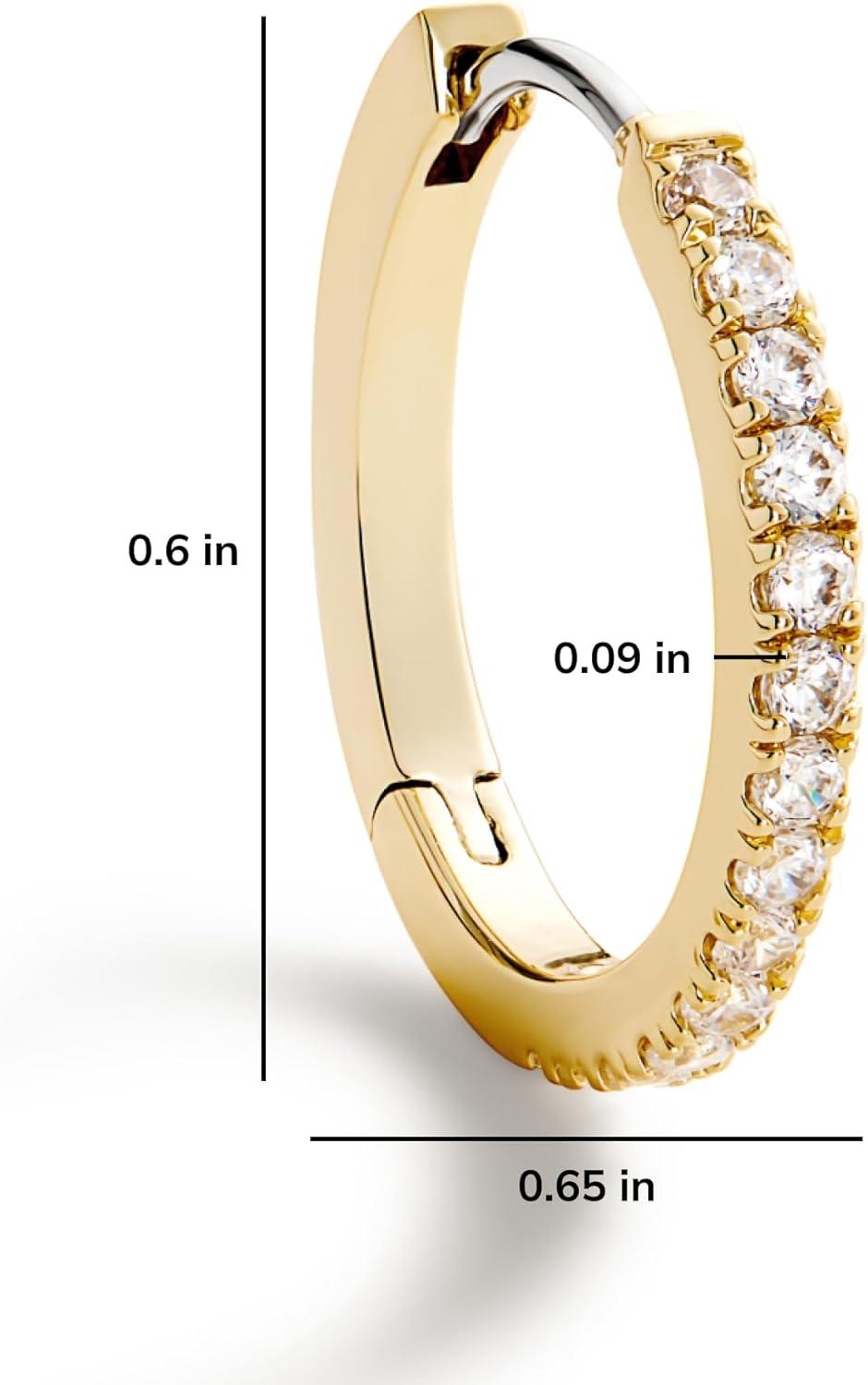 imageAna Luisa Trendy Huggie Hoop Earrings for Women 14K Gold Plated or Sterling Silver Hoop Earrings Small Dainty Hypoallergenic WaterResistant TarnishFree Hoops Jewelry Perfect for StackingGold Pave