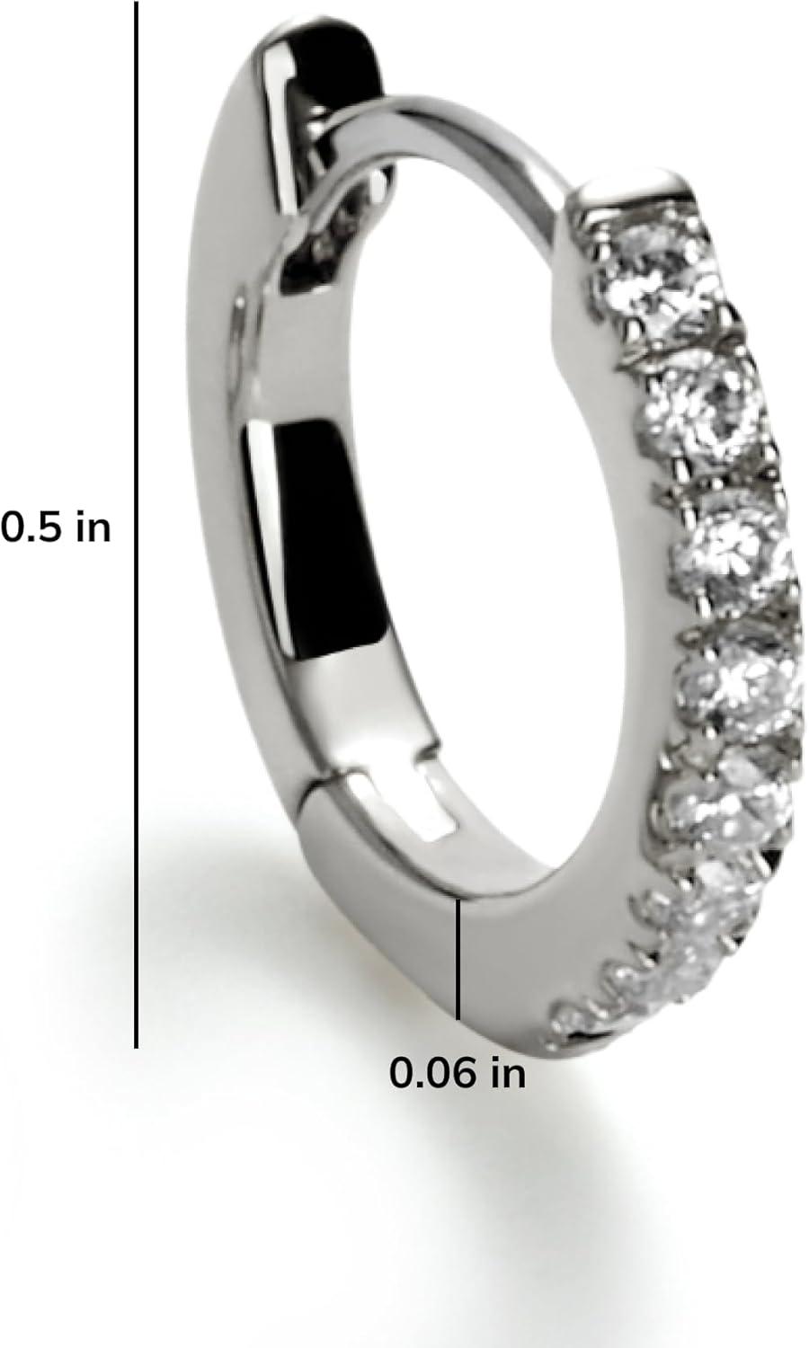 imageAna Luisa Trendy Huggie Hoop Earrings for Women 14K Gold Plated or Sterling Silver Hoop Earrings Small Dainty Hypoallergenic WaterResistant TarnishFree Hoops Jewelry Perfect for StackingSilver Pave