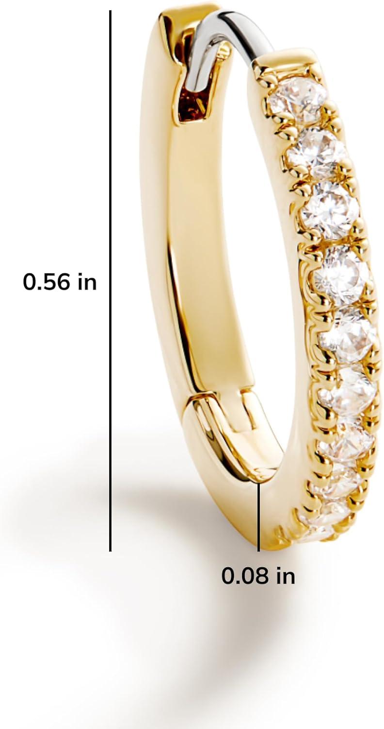 imageAna Luisa Trendy Huggie Hoop Earrings for Women 14K Gold Plated or Sterling Silver Hoop Earrings Small Dainty Hypoallergenic WaterResistant TarnishFree Hoops Jewelry Perfect for StackingGold Pave