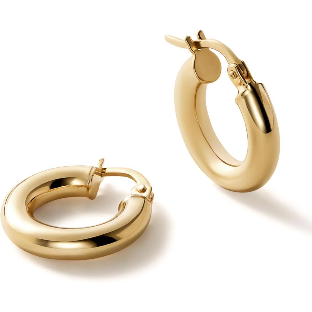 imageAna Luisa 10K Solid Small Gold Hoop Earrings for Women Hoop Earrings for Women Hypoallergenic WaterResistant Recycled Solid Gold Jewelry for Everyday Wear Dainty Jewelry