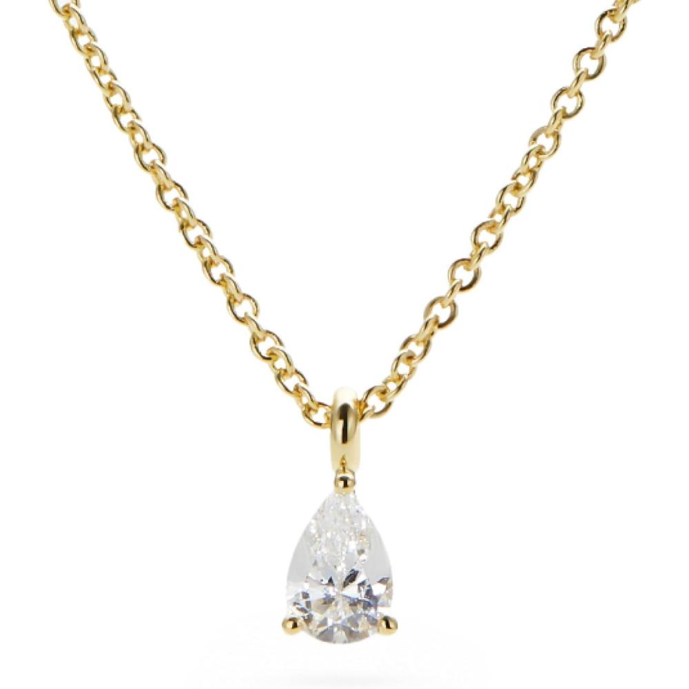 imageAna Luisa Pendant Necklaces for Women 14K Gold Plated and Silver Rhodium Necklace Pearl Heart Circle Moonstone Gemstone Knot Charm Styles Hypoallergenic Dainty Trendy Layering NecklacesElise Solitaire Gold