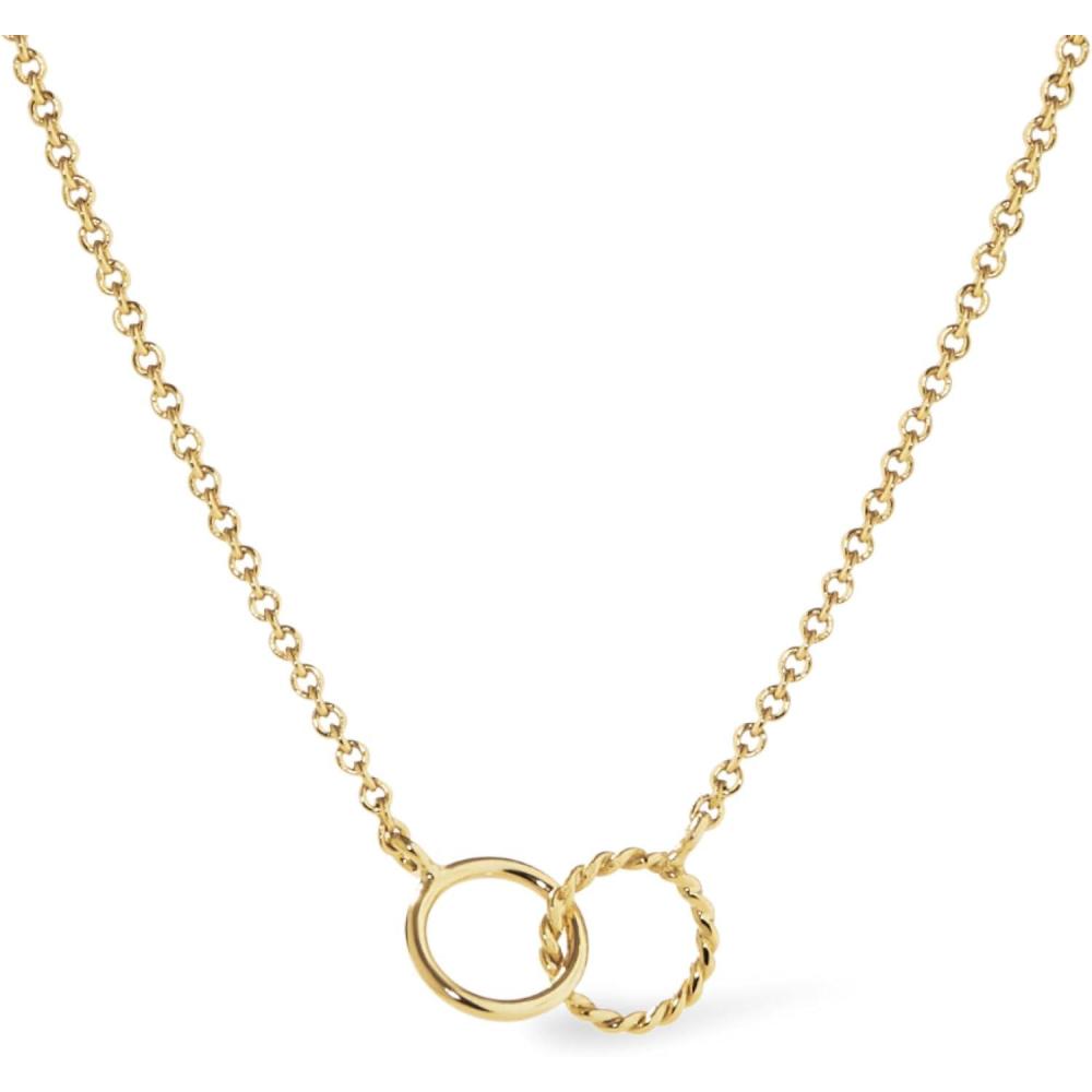 imageAna Luisa Pendant Necklaces for Women  14K Gold Plated and Silver Rhodium Necklace  Pearl Heart Circle Moonstone Gemstone Knot Charm Styles  Hypoallergenic Dainty Trendy Layering NecklacesInterlocking Circles