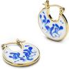 imageAna Luisa Hana Marble Blue Enamel Gold Earrings for Women  Dainty 14K Gold Plated HandPainted Enamel Hoops  WaterResistant TarnishFree Artistic Lightweight Design Secure Fit Blue Marble Finish