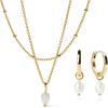 imageAna Luisa Pearl Necklace and Earrings Set  14K Gold Plated Jewelry with Freshwater Pearls  Elegant Hypoallergenic TarnishFree Gifts for Women
