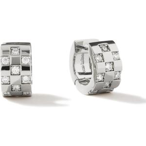 Ana Luisa Eden Huggie Hoop Earrings for Women – Chunky 14K Gold Plated & Silver Rhodium Plated Hoops with Cubic Zirconia – Hypoallergenic, Water-Resistant, Tarnish-Free Dainty Womens Earrings(Silver-Small)