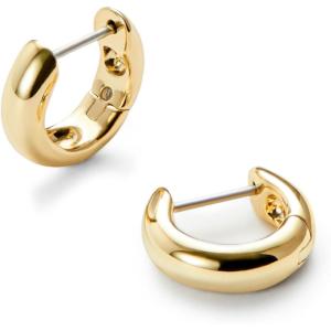 Ana Luisa Giulia Huggie Hoop Earrings for Women – Hypoallergenic Water-Resistant Tarnish-Free Chunky Earrings for Women – 14K Gold Plated & Silver Rhodium Plated Hoops – Small, Medium & Large Size(Gold – Small)