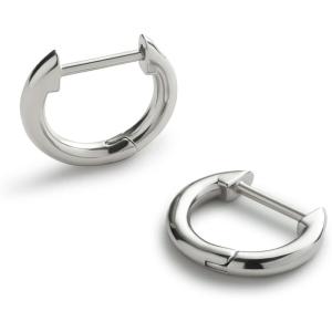 Ana Luisa Huggie Hoop Earrings – Minimal Single & Stacked Double Hoop Styles for Women – 14K Gold Plated, Silver Rhodium & Two-Tone – Hypoallergenic, Water-Resistant, Tarnish-Free(Single Hoop-Silver)