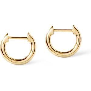 Ana Luisa Huggie Hoop Earrings – Minimal Single & Stacked Double Hoop Styles for Women – 14K Gold Plated, Silver Rhodium & Two-Tone – Hypoallergenic, Water-Resistant, Tarnish-Free(Single Hoop-Gold)