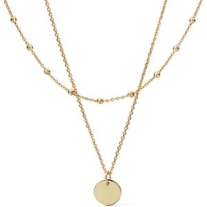 Ana Luisa Layered Necklaces for Women – Chic 14K Gold Plated Chains with Two Separate Necklaces for a Layered Look – Trendy Charm Necklace – Hypoallergenic & Tarnish-Free, Dainty Gold Chain Necklace(Willow Coin Set)