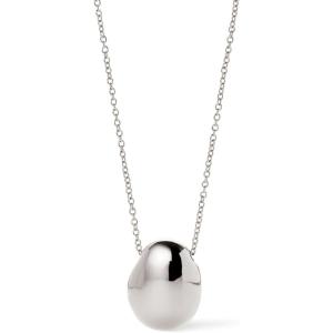 Ana Luisa Pebble Pendant Necklace for Women – 14K Gold Plated and Silver Rhodium Plated Trendy Teardrop Necklace with Lobster Clasp – Hypoallergenic, Water-Resistant, Tarnish-Free Jewelry(Mini-Silver)