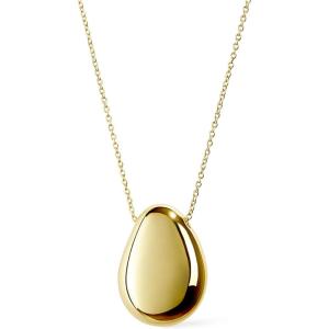 Ana Luisa Pebble Pendant Necklace for Women – 14K Gold Plated and Silver Rhodium Plated Trendy Teardrop Necklace with Lobster Clasp – Hypoallergenic, Water-Resistant, Tarnish-Free Jewelry(Medium-Gold)