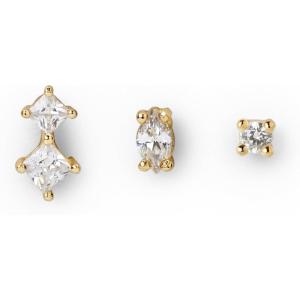 Ana Luisa Trendy Stud Earring Set of 3-14K Gold Plated Stud Earrings for Women – Dainty Earrings for Stacking – Hypoallergenic, Tarnish-Free, Jewelry Gifts for Her