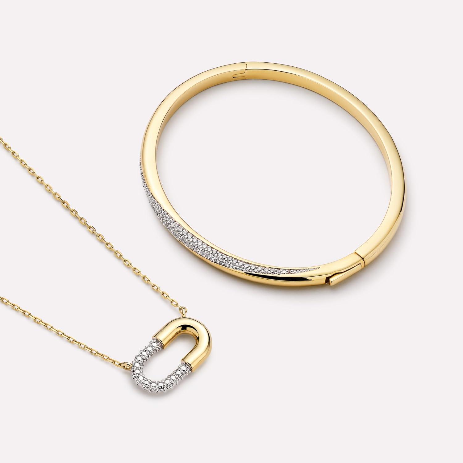 imageAna Luisa Bracelets for Women 14K Gold Plated amp Silver Rhodium Bangle and Cuff Bracelets Sleek Designs Perfect for Layering Hypoallergenic WaterResistant TarnishFree BraceletKira ML