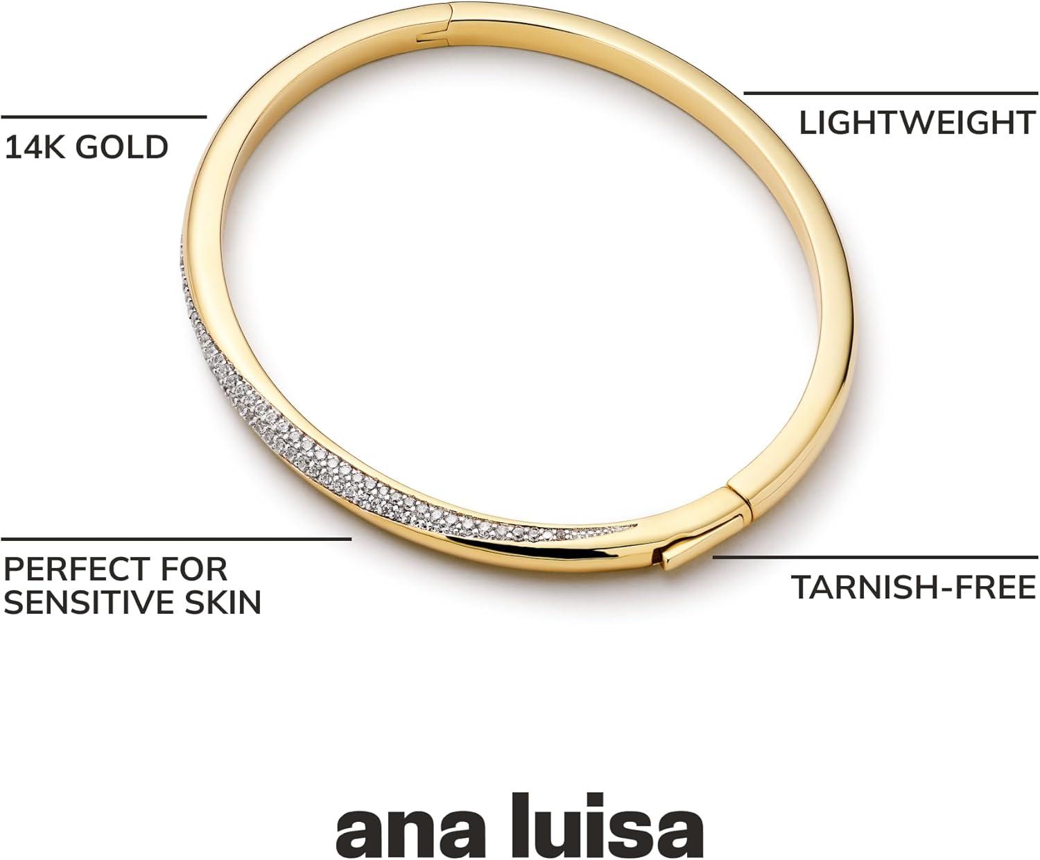 imageAna Luisa Bracelets for Women 14K Gold Plated amp Silver Rhodium Bangle and Cuff Bracelets Sleek Designs Perfect for Layering Hypoallergenic WaterResistant TarnishFree BraceletKira ML
