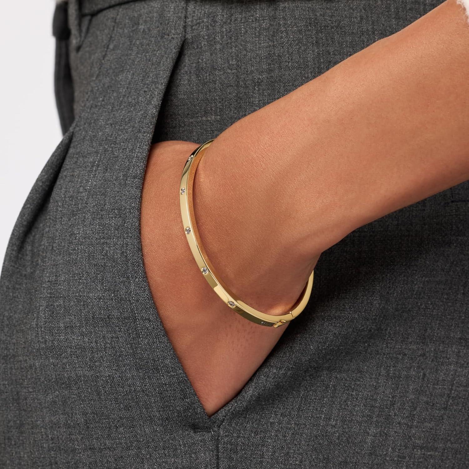 imageAna Luisa Bracelets for Women 14K Gold Plated amp Silver Rhodium Bangle and Cuff Bracelets Sleek Designs Perfect for Layering Hypoallergenic WaterResistant TarnishFree BraceletSelena ML