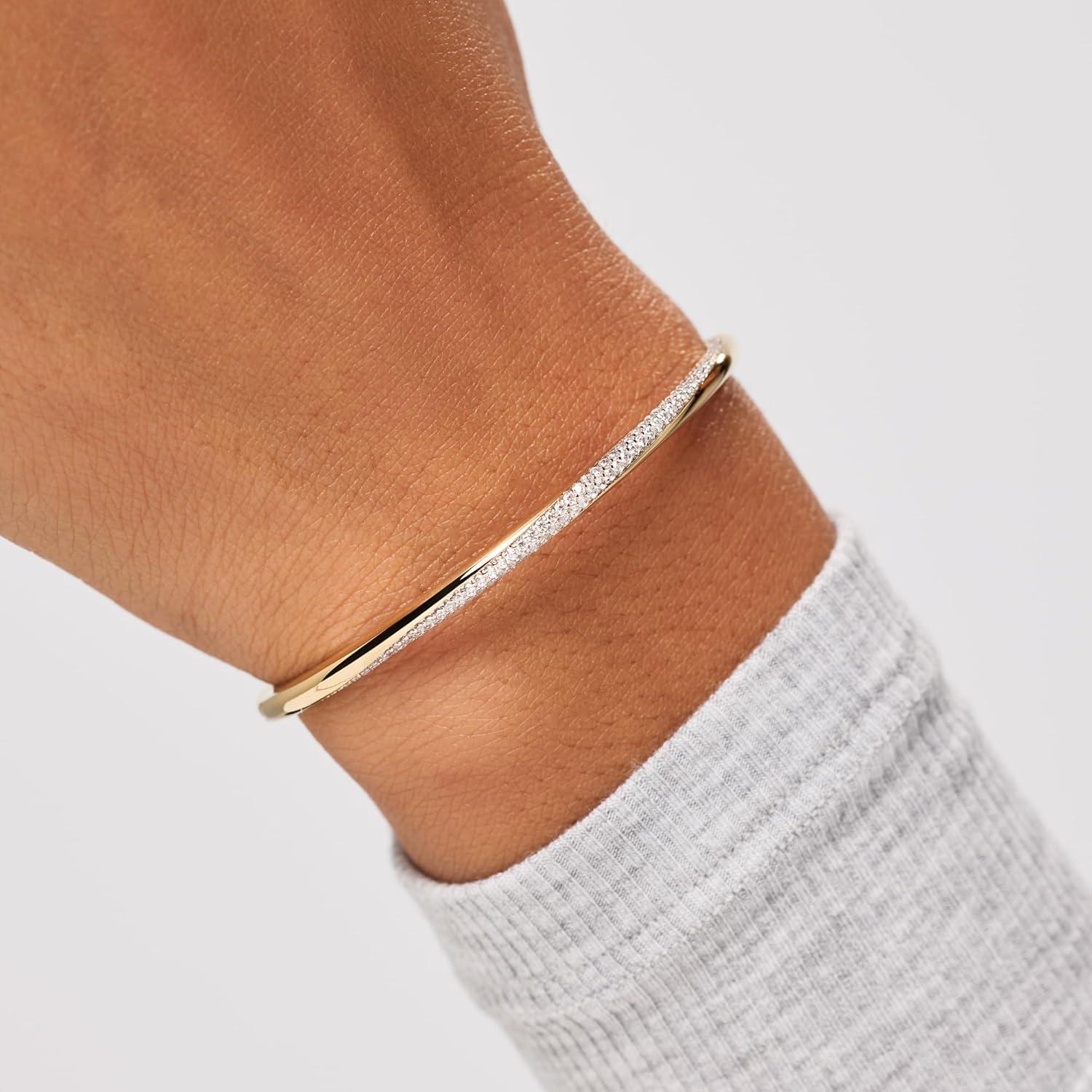 imageAna Luisa Bracelets for Women 14K Gold Plated amp Silver Rhodium Bangle and Cuff Bracelets Sleek Designs Perfect for Layering Hypoallergenic WaterResistant TarnishFree BraceletKira SM