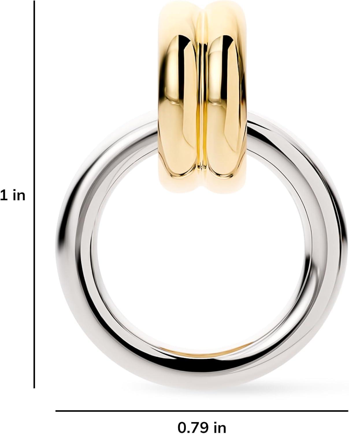 imageAna Luisa Chunky Small Knot Earrings 14K Gold Plated and Silver Statement Earrings for Women Trendy Ball Drop Earring Gold and Two Tone Knots Dangle Earring for Women Hypoallergenic JewelryQuinn