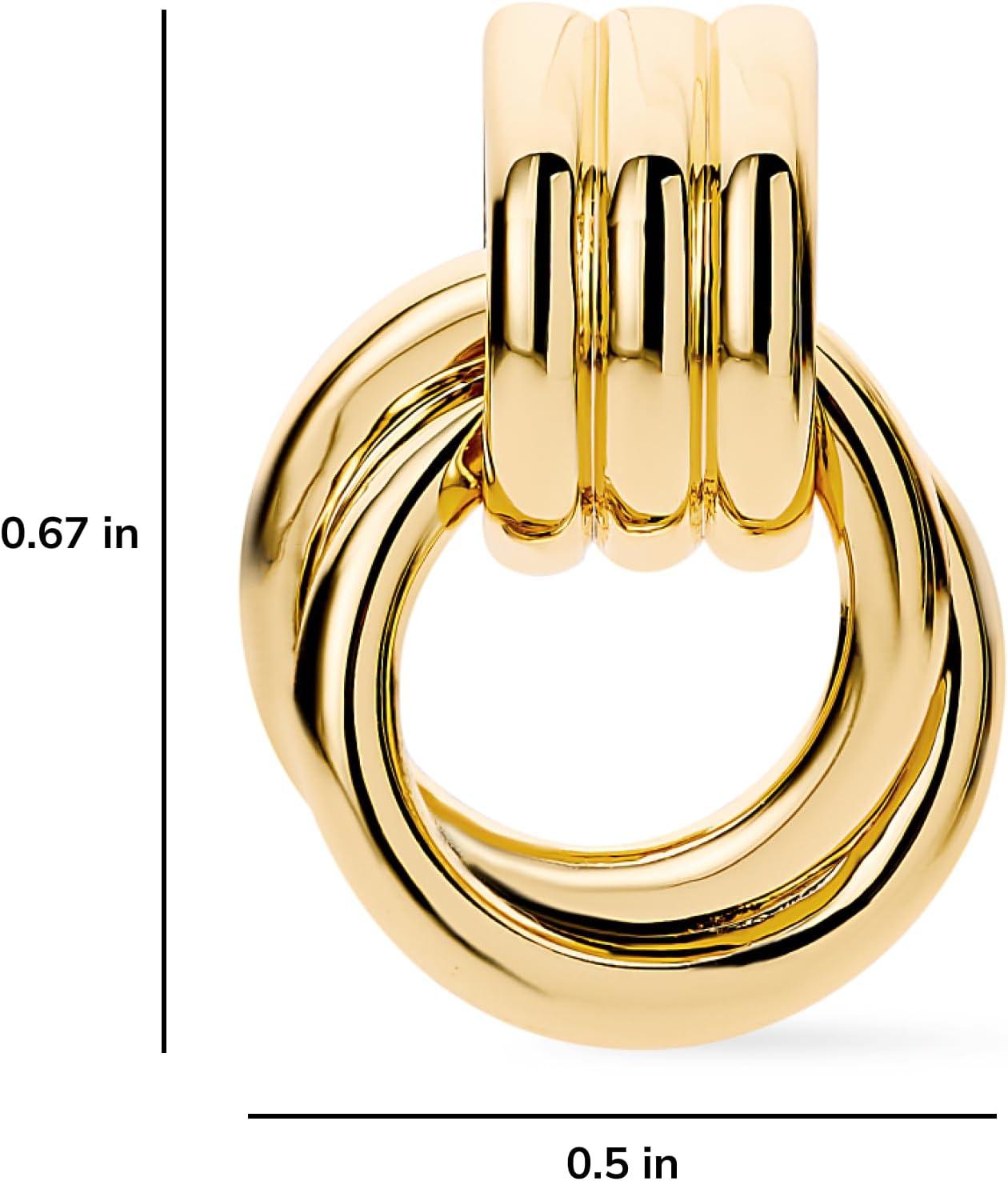 imageAna Luisa Chunky Small Knot Earrings 14K Gold Plated and Silver Statement Earrings for Women Trendy Ball Drop Earring Gold and Two Tone Knots Dangle Earring for Women Hypoallergenic JewelryRyle