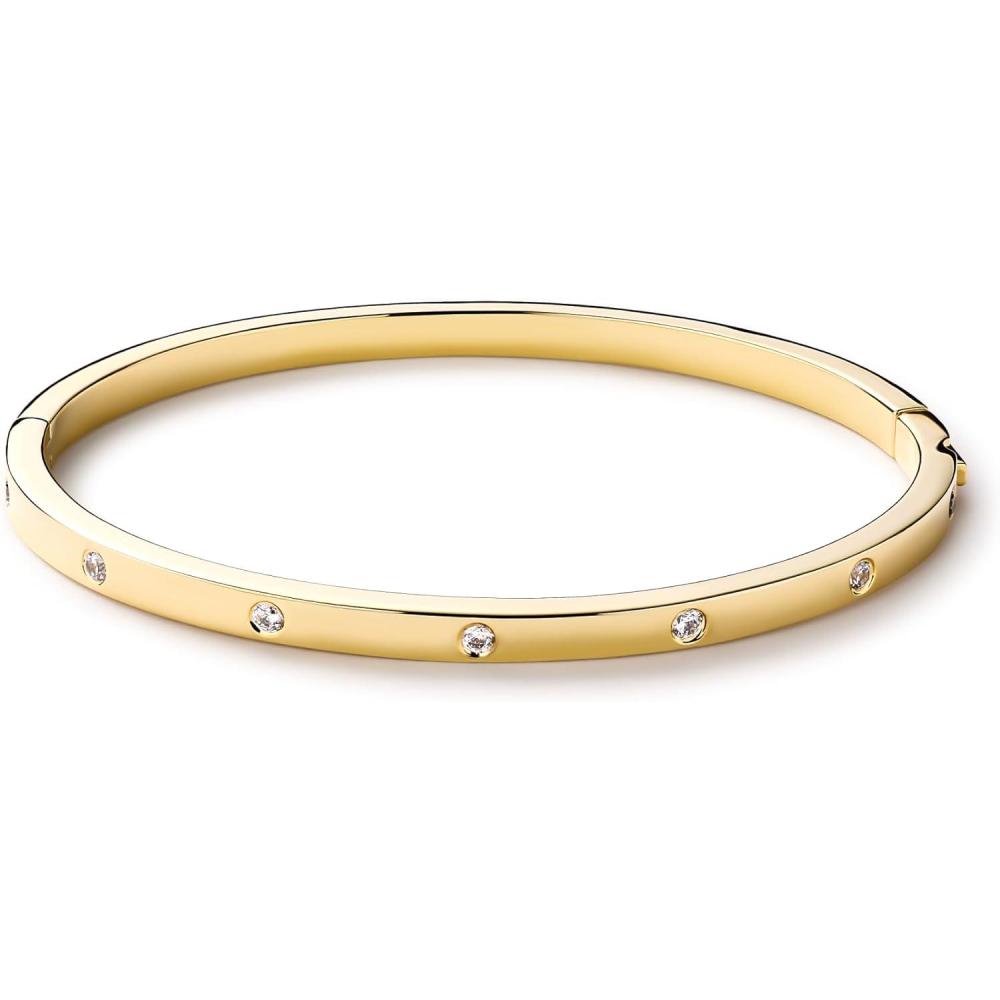 imageAna Luisa Bracelets for Women  14K Gold Plated amp Silver Rhodium Bangle and Cuff Bracelets  Sleek Designs Perfect for Layering  Hypoallergenic WaterResistant TarnishFree BraceletSelena  ML