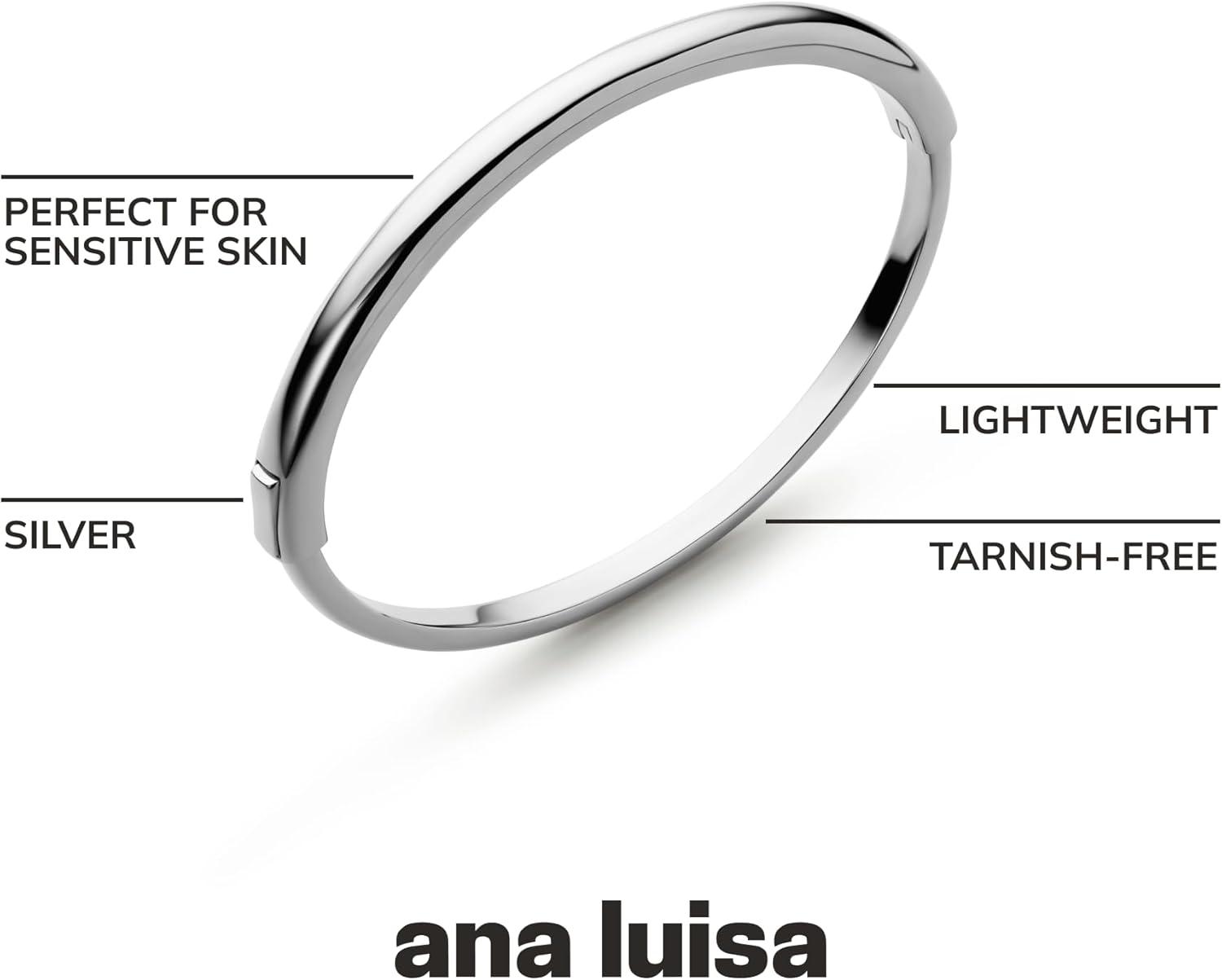imageAna Luisa Bracelets for Women 14K Gold Plated amp Silver Rhodium Bangle and Cuff Bracelets Sleek Designs Perfect for Layering Hypoallergenic WaterResistant TarnishFree Bracelet for Daily WearBrynley Silver SM