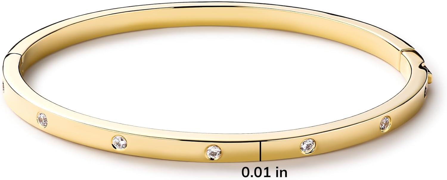 imageAna Luisa Bracelets for Women 14K Gold Plated amp Silver Rhodium Bangle and Cuff Bracelets Sleek Designs Perfect for Layering Hypoallergenic WaterResistant TarnishFree Bracelet for Daily WearSelena ML