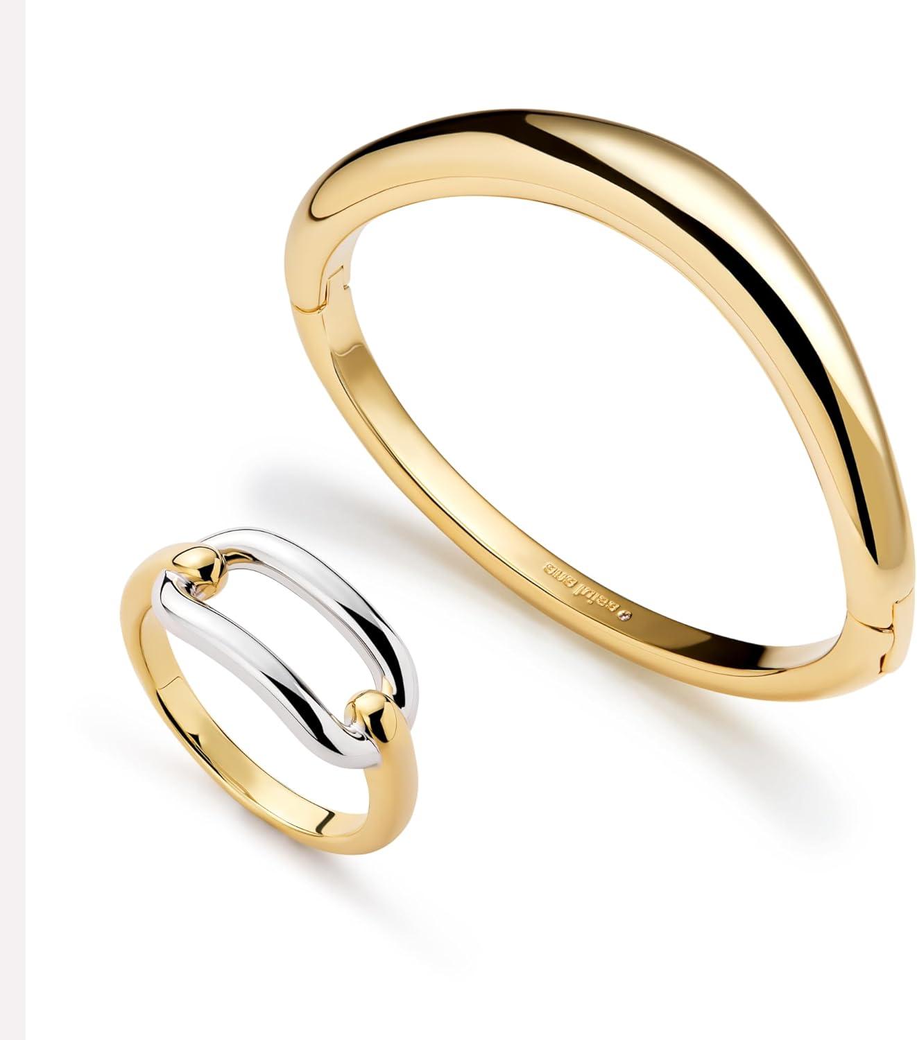 imageAna Luisa Bracelets for Women 14K Gold Plated amp Silver Rhodium Bangle and Cuff Bracelets Sleek Designs Perfect for Layering Hypoallergenic WaterResistant TarnishFree Bracelet for Daily WearTalia ML