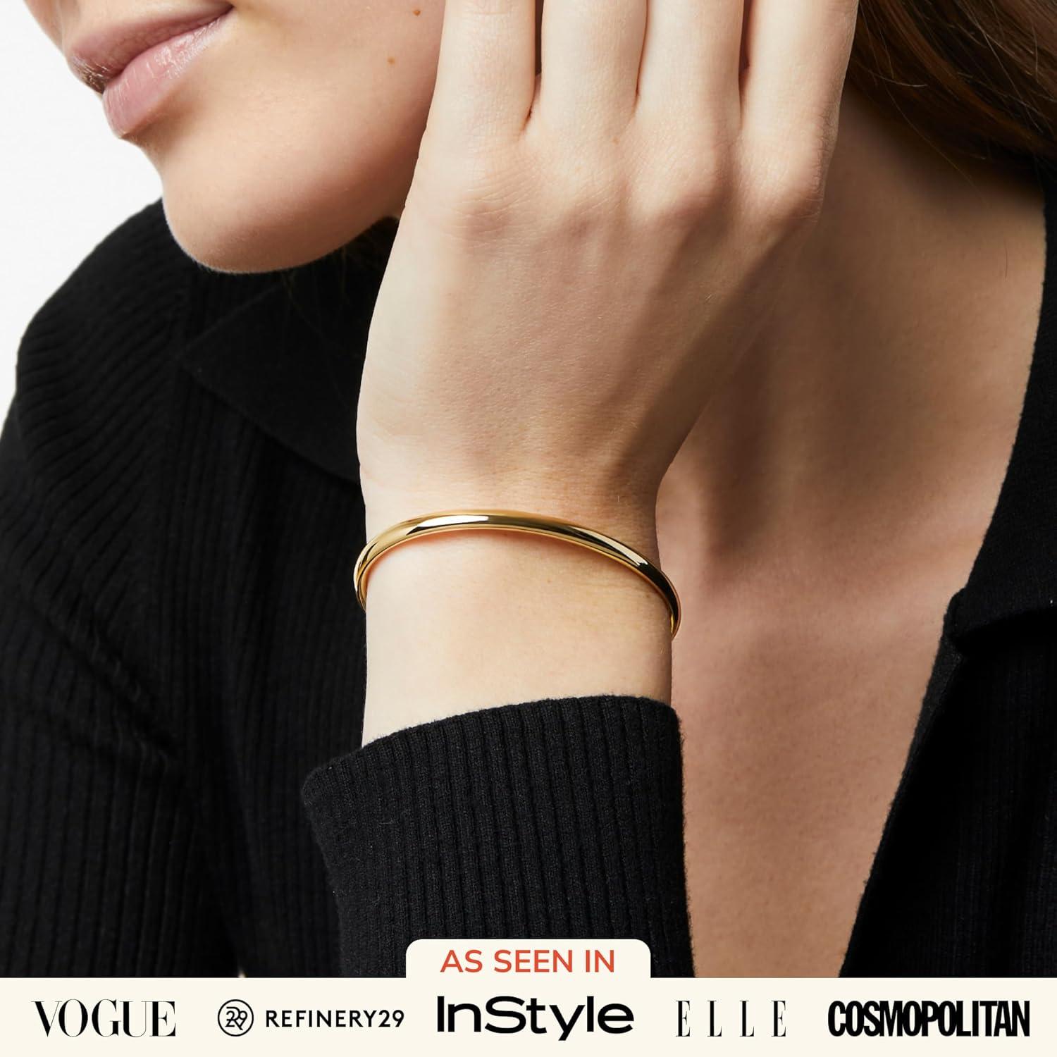 imageAna Luisa Bracelets for Women 14K Gold Plated amp Silver Rhodium Bangle and Cuff Bracelets Sleek Designs Perfect for Layering Hypoallergenic WaterResistant TarnishFree Bracelet for Daily WearArloOne Size