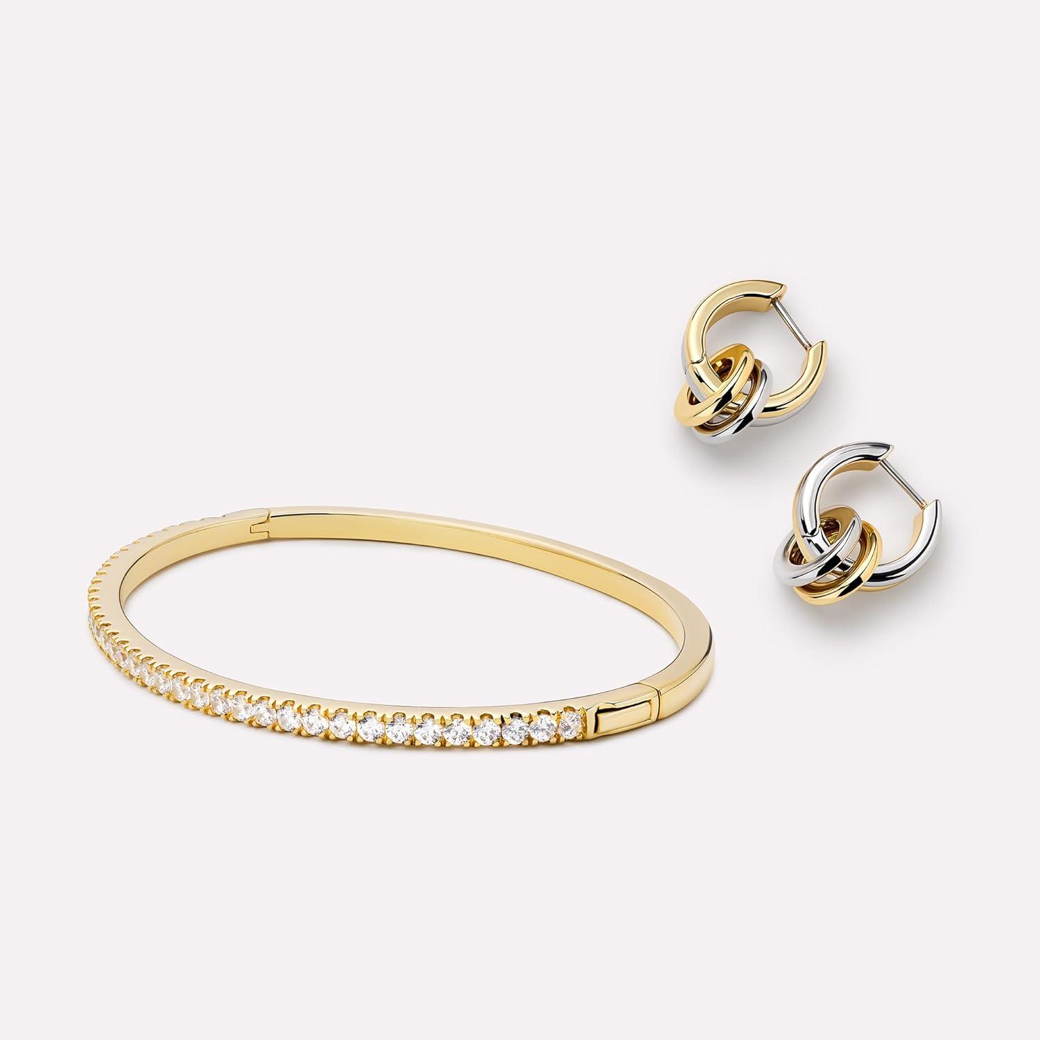 imageAna Luisa Bracelets for Women 14K Gold Plated amp Silver Rhodium Bangle and Cuff Bracelets Sleek Designs Perfect for Layering Hypoallergenic WaterResistant TarnishFree Bracelet for Daily WearJulietteOne Size