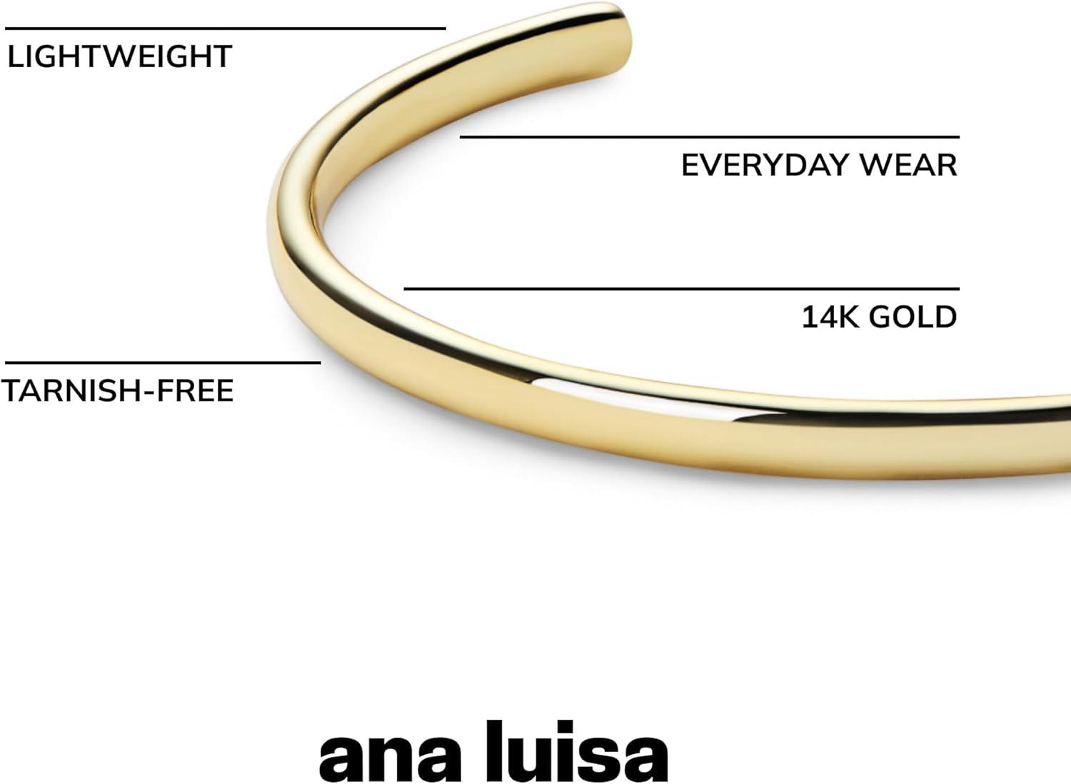 imageAna Luisa Bracelets for Women 14K Gold Plated amp Silver Rhodium Bangle and Cuff Bracelets Sleek Designs Perfect for Layering Hypoallergenic WaterResistant TarnishFree Bracelet for Daily WearArloOne Size
