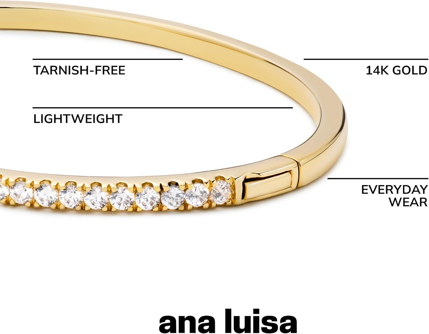 imageAna Luisa Bracelets for Women 14K Gold Plated amp Silver Rhodium Bangle and Cuff Bracelets Sleek Designs Perfect for Layering Hypoallergenic WaterResistant TarnishFree Bracelet for Daily WearJulietteOne Size
