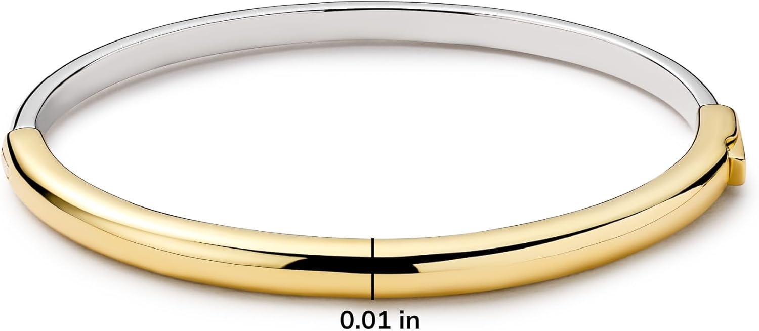 imageAna Luisa Bracelets for Women 14K Gold Plated amp Silver Rhodium Bangle and Cuff Bracelets Sleek Designs Perfect for Layering Hypoallergenic WaterResistant TarnishFree Bracelet for Daily WearBrynley Two Tone ML
