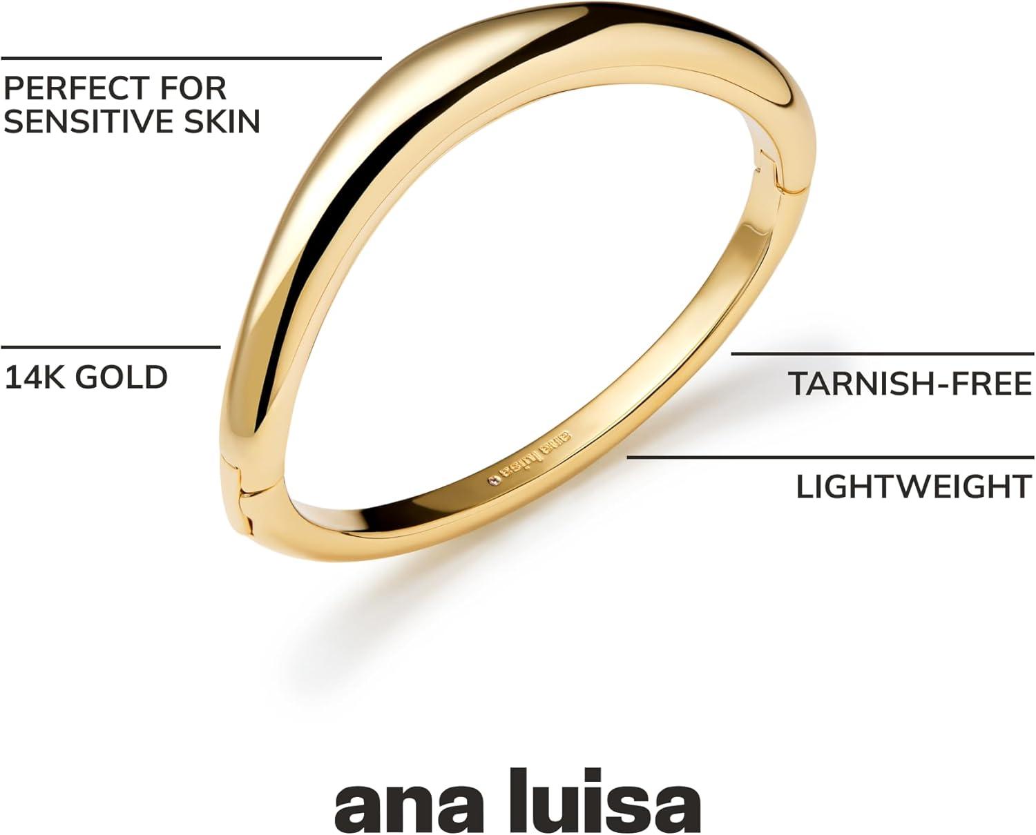 imageAna Luisa Bracelets for Women 14K Gold Plated amp Silver Rhodium Bangle and Cuff Bracelets Sleek Designs Perfect for Layering Hypoallergenic WaterResistant TarnishFree Bracelet for Daily WearTalia ML