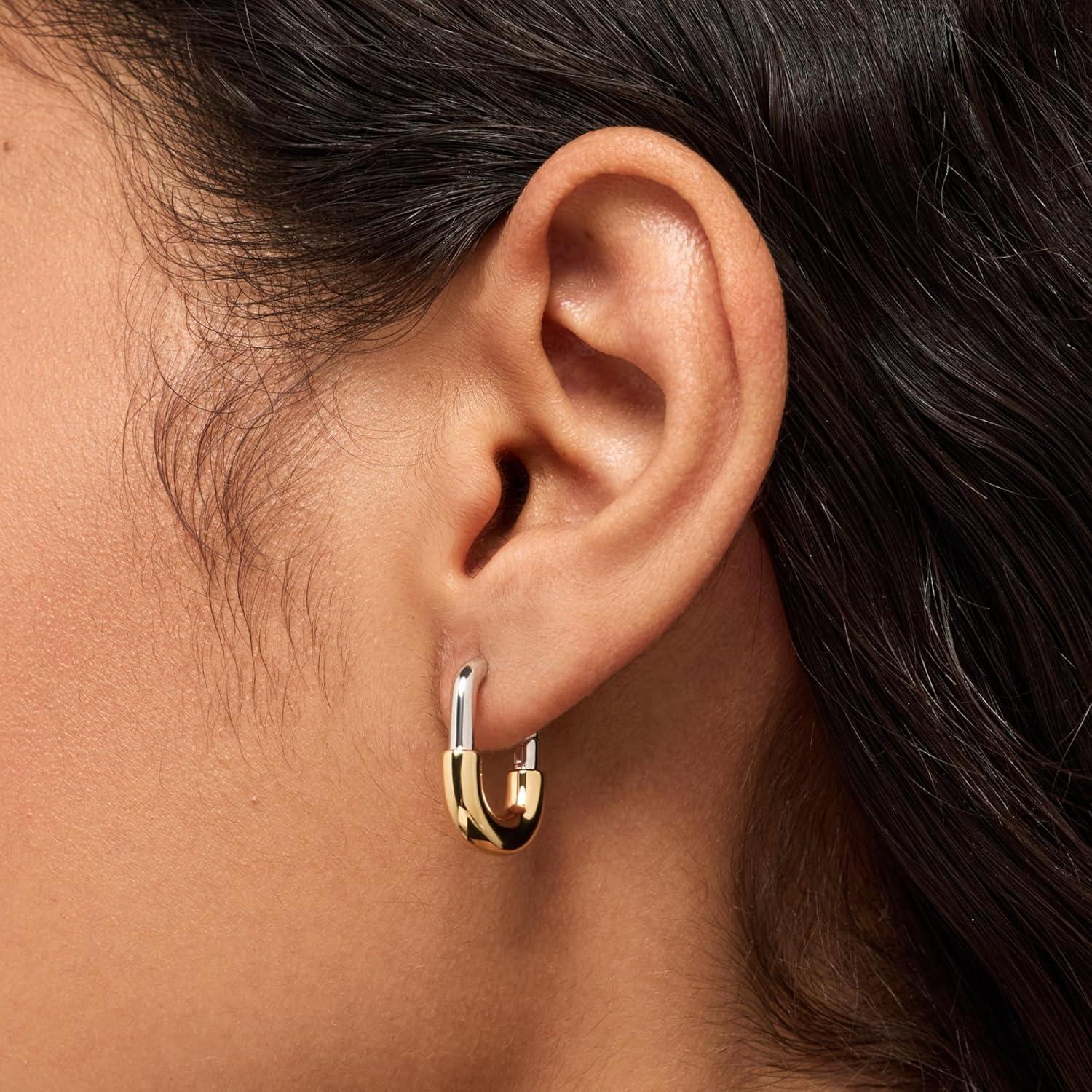 imageAna Luisa Chunky Small Knot Earrings 14K Gold Plated and Silver Statement Earrings for Women Trendy Ball Drop Earring Gold and Two Tone Knots Dangle Earring for Women Hypoallergenic JewelryBrynleyTwo Tone