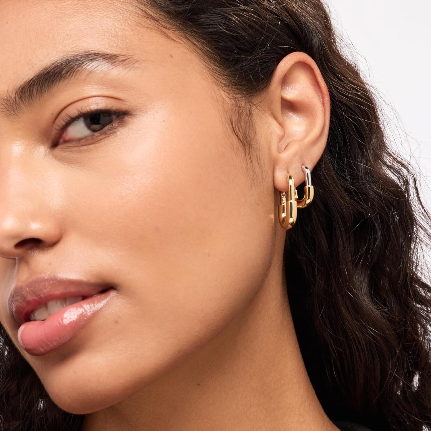 imageAna Luisa Chunky Small Knot Earrings 14K Gold Plated and Silver Statement Earrings for Women Trendy Ball Drop Earring Gold and Two Tone Knots Dangle Earring for Women Hypoallergenic JewelryBrynleyTwo Tone