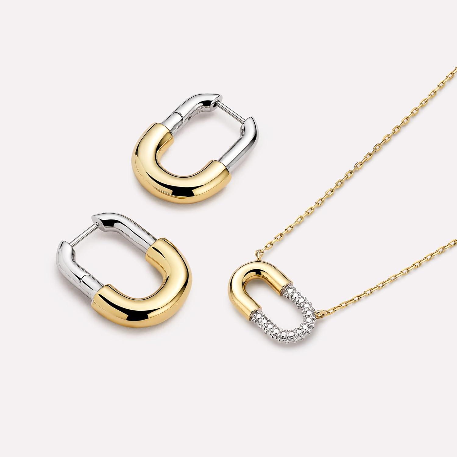 imageAna Luisa Chunky Small Knot Earrings 14K Gold Plated and Silver Statement Earrings for Women Trendy Ball Drop Earring Gold and Two Tone Knots Dangle Earring for Women Hypoallergenic JewelryBrynleyTwo Tone