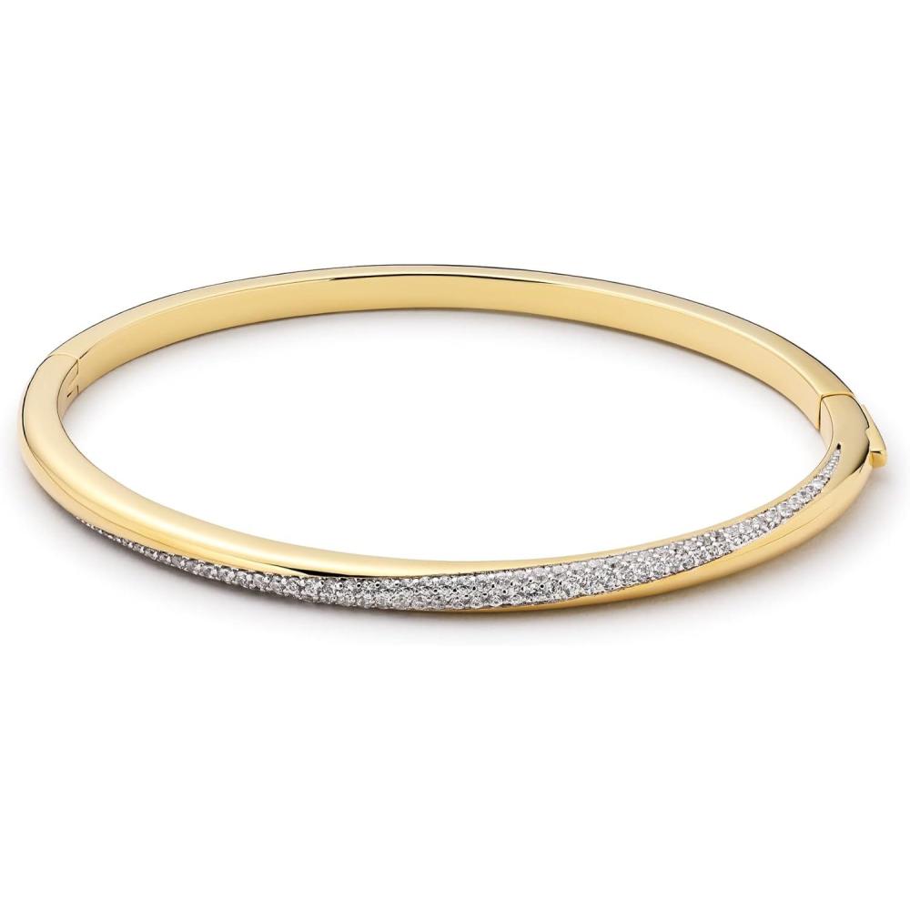 imageAna Luisa Bracelets for Women 14K Gold Plated amp Silver Rhodium Bangle and Cuff Bracelets Sleek Designs Perfect for Layering Hypoallergenic WaterResistant TarnishFree Bracelet for Daily WearKira SM
