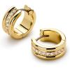 Gold Pave Triple Huggie Hoop