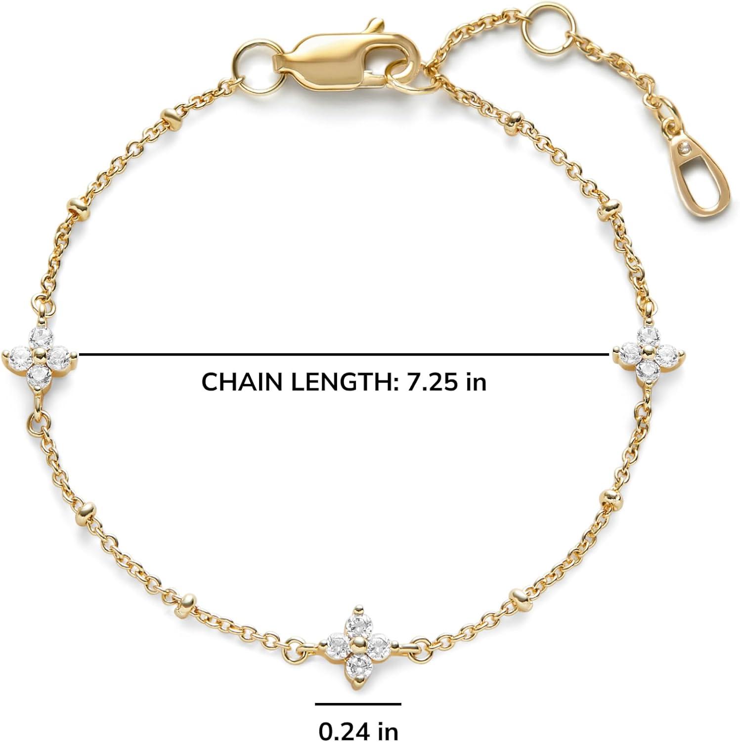 imageAna Luisa Gold Bracelets for Women Sterling Silver 14K Gold Plated Dainty Chain with Pearl Heart amp Flower Cuff Bracelet Styles for Daily Wear Hypoallergenic WaterResistant TarnishFreeLucy