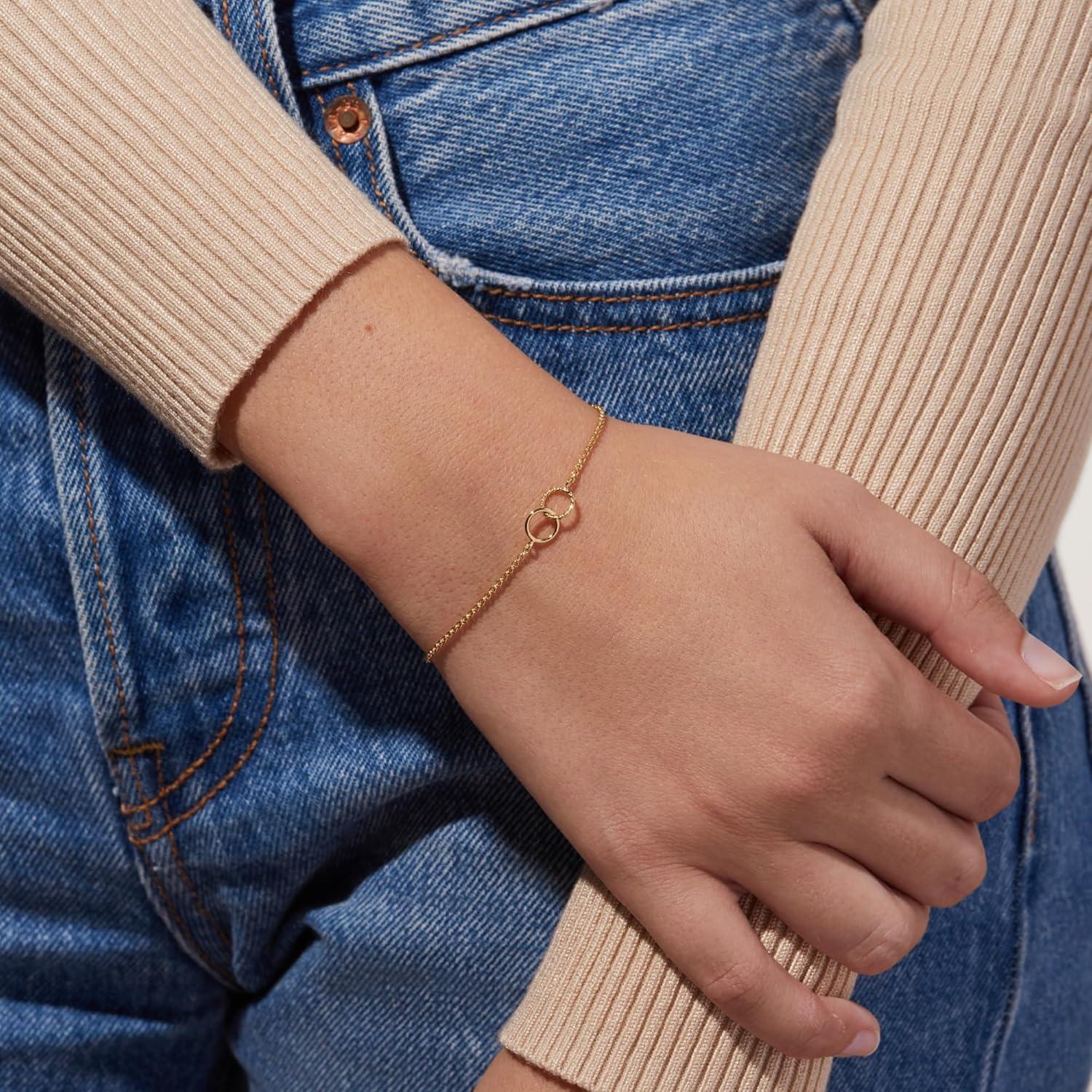 imageAna Luisa Gold Bracelets for Women Sterling Silver 14K Gold Plated Dainty Chain with Pearl Heart amp Flower Cuff Bracelet Styles for Daily Wear Hypoallergenic WaterResistant TarnishFreeJill 14K Gold Plated