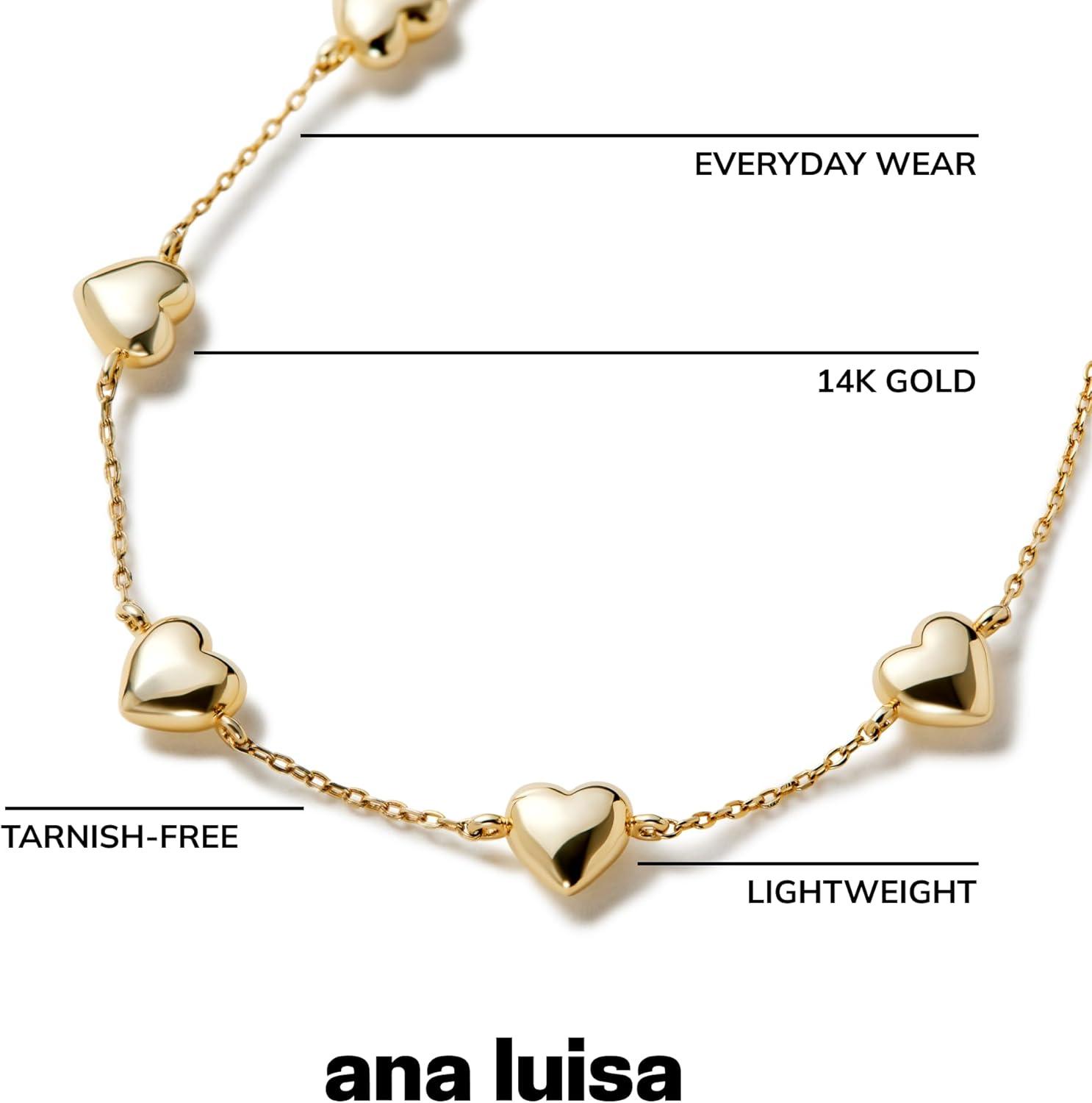 imageAna Luisa Gold Bracelets for Women Sterling Silver 14K Gold Plated Dainty Chain with Pearl Heart amp Flower Cuff Bracelet Styles for Daily Wear Hypoallergenic WaterResistant TarnishFreeLani 14K Gold Plated