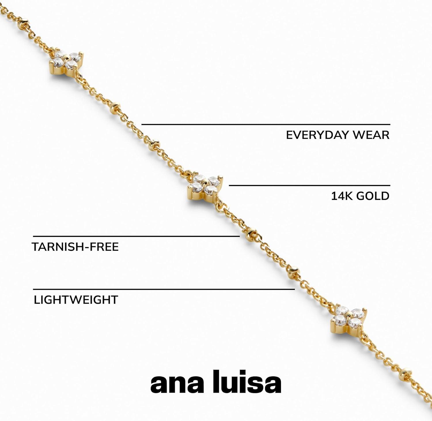 imageAna Luisa Gold Bracelets for Women Sterling Silver 14K Gold Plated Dainty Chain with Pearl Heart amp Flower Cuff Bracelet Styles for Daily Wear Hypoallergenic WaterResistant TarnishFreeLucy