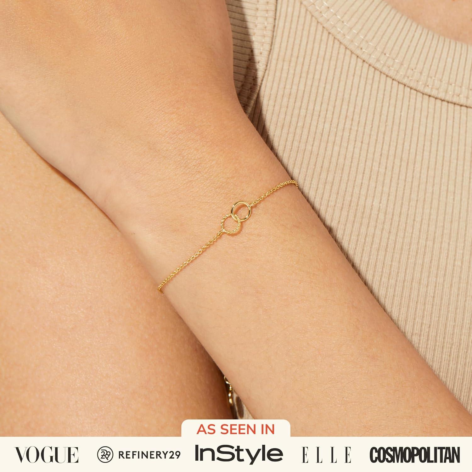 imageAna Luisa Gold Bracelets for Women Sterling Silver 14K Gold Plated Dainty Chain with Pearl Heart amp Flower Cuff Bracelet Styles for Daily Wear Hypoallergenic WaterResistant TarnishFreeJill 14K Gold Plated