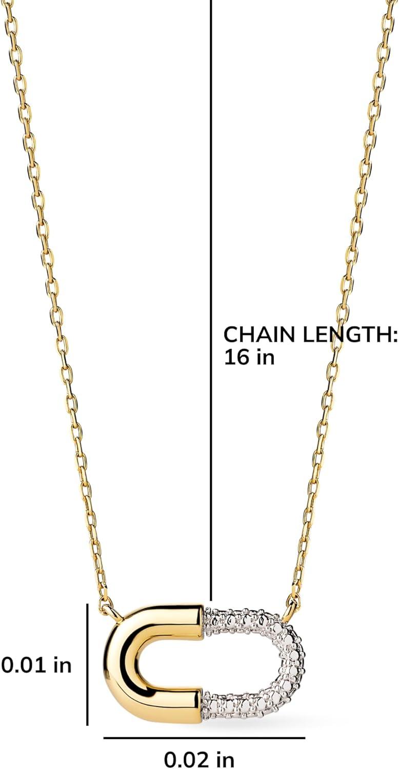 imageAna Luisa Pendant Necklaces for Women 14K Gold Plated and Silver Rhodium Necklace Pearl Heart Circle Moonstone Gemstone Knot Charm Styles Hypoallergenic Dainty Trendy Layering NecklacesBlake Pendant