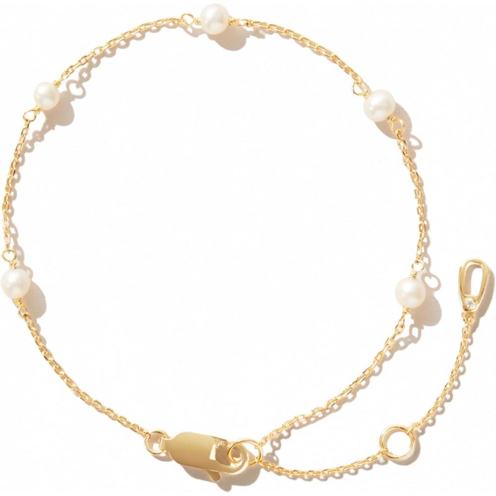 imageAna Luisa Gold Bracelets for Women Sterling Silver 14K Gold Plated Dainty Chain with Pearl Heart amp Flower Cuff Bracelet Styles for Daily Wear Hypoallergenic WaterResistant TarnishFreeAdelie