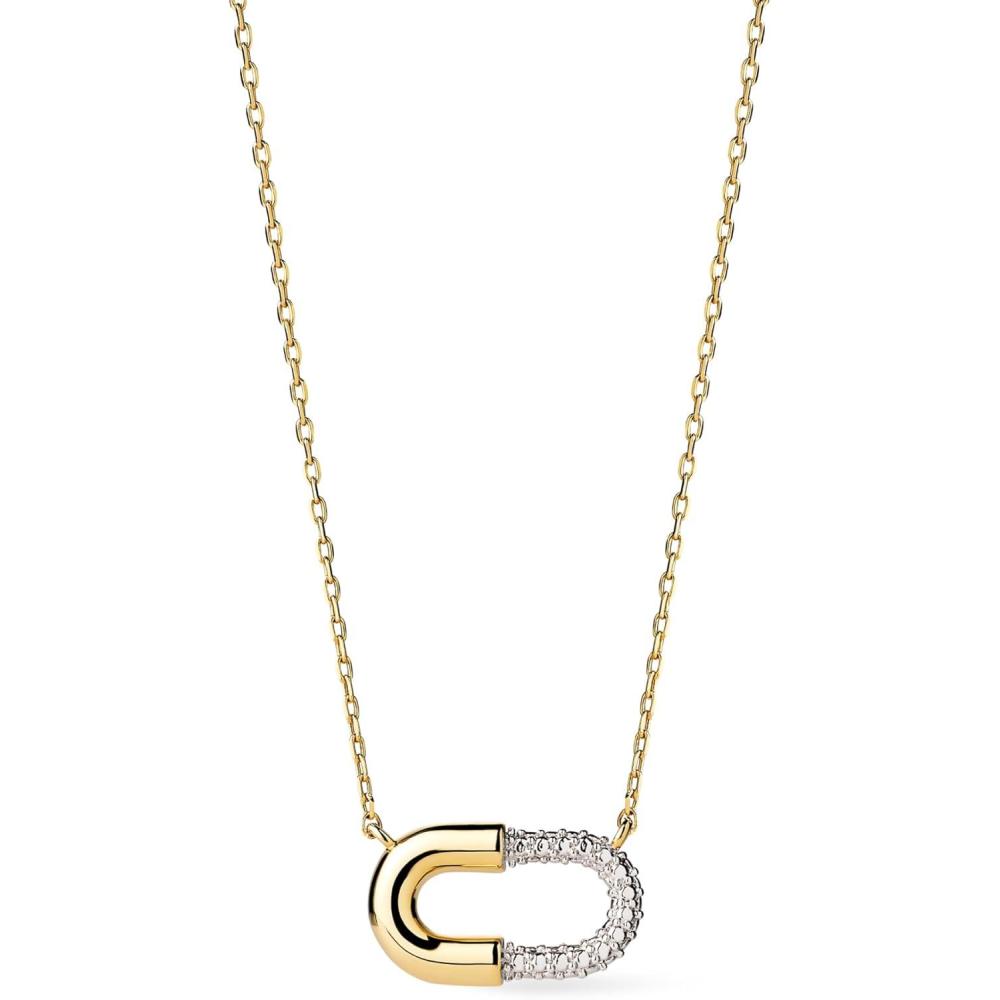 imageAna Luisa Pendant Necklaces for Women 14K Gold Plated and Silver Rhodium Necklace Pearl Heart Circle Moonstone Gemstone Knot Charm Styles Hypoallergenic Dainty Trendy Layering NecklacesBlake Pendant