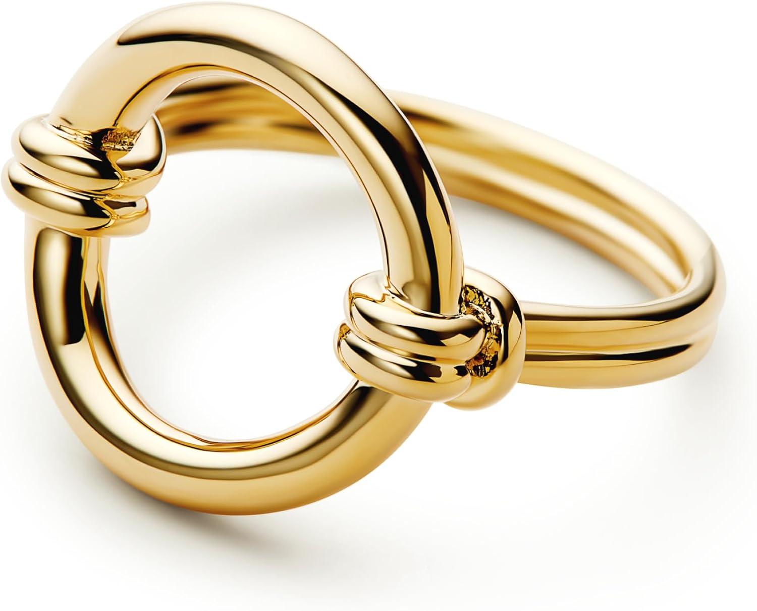 imageAna Luisa Gold Rings for Women 14K Gold Plated Rings for Women Non Tarnish Trendy Stacking Ring for Daily Wear Twisted Heart Eternity Ring Styles Hypoallergenic amp WaterResistant JewelrySize 7