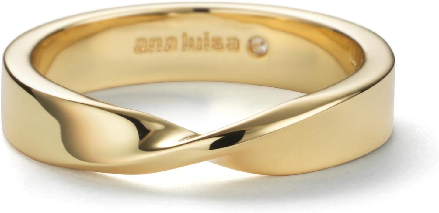 imageAna Luisa Gold Rings for Women 14K Gold Plated Rings for Women Non Tarnish Trendy Stacking Ring for Daily Wear Twisted Heart Eternity Ring Styles Hypoallergenic amp WaterResistant JewelrySize 8