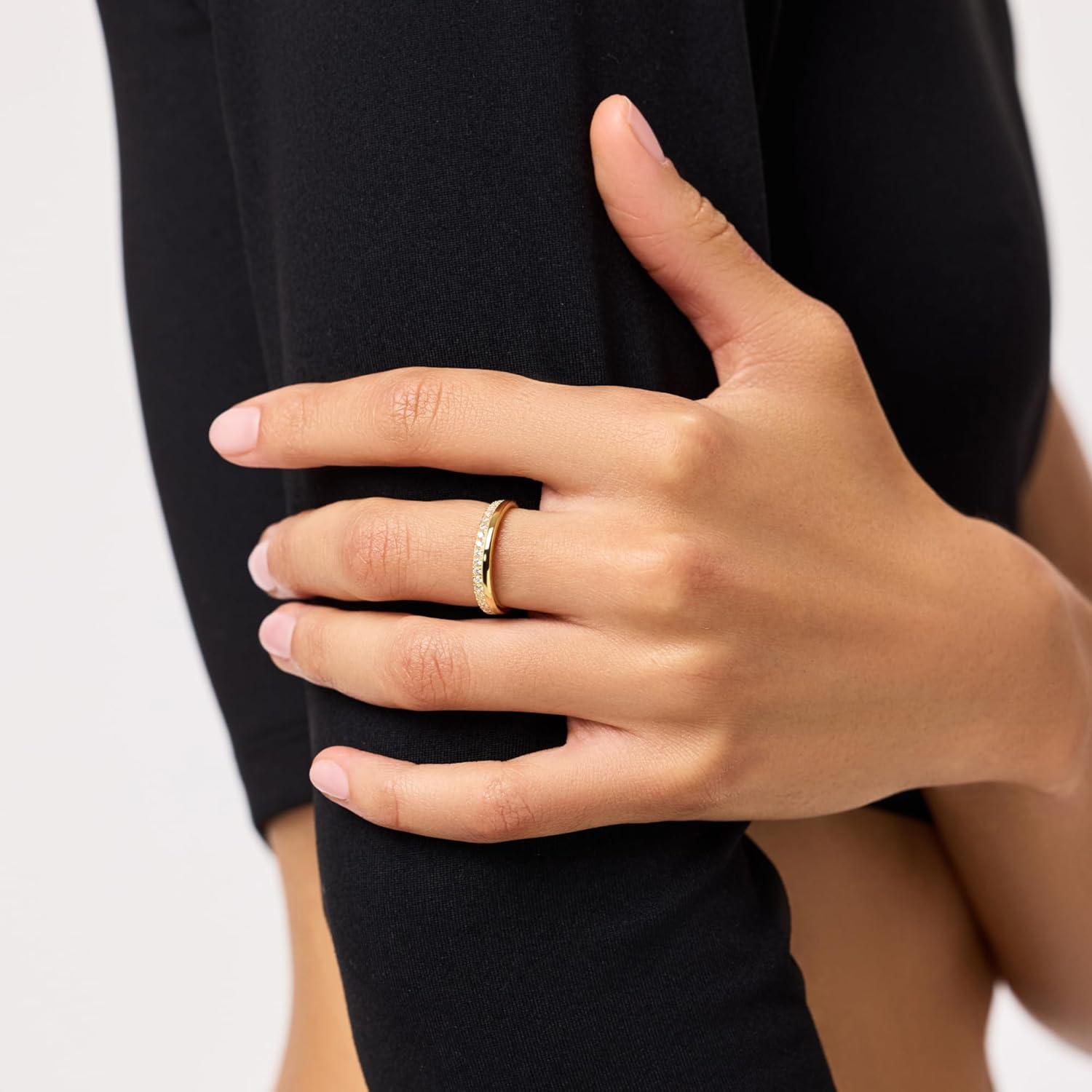 imageAna Luisa Gold Rings for Women 14K Gold Plated Rings for Women Non Tarnish Trendy Stacking Ring for Daily Wear Twisted Heart Eternity Ring Styles Hypoallergenic amp WaterResistant JewelrySize 8