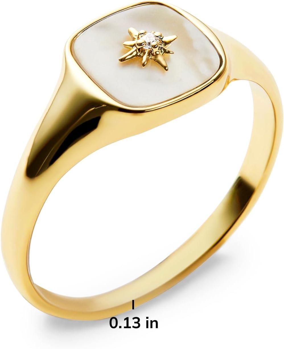 imageAna Luisa Gold Rings for Women 14K Gold Plated Rings for Women Non Tarnish Trendy Stacking Ring for Daily Wear Twisted Heart Eternity Ring Styles Hypoallergenic amp WaterResistant JewelrySize 10